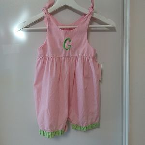 "G" gingham romper 18 m